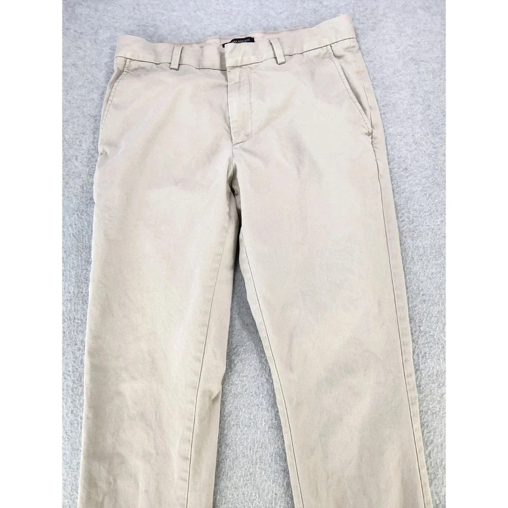 Banana Republic Pants Mens 32x30 Khaki Chino Beige Flat Front Classic Slacks‎